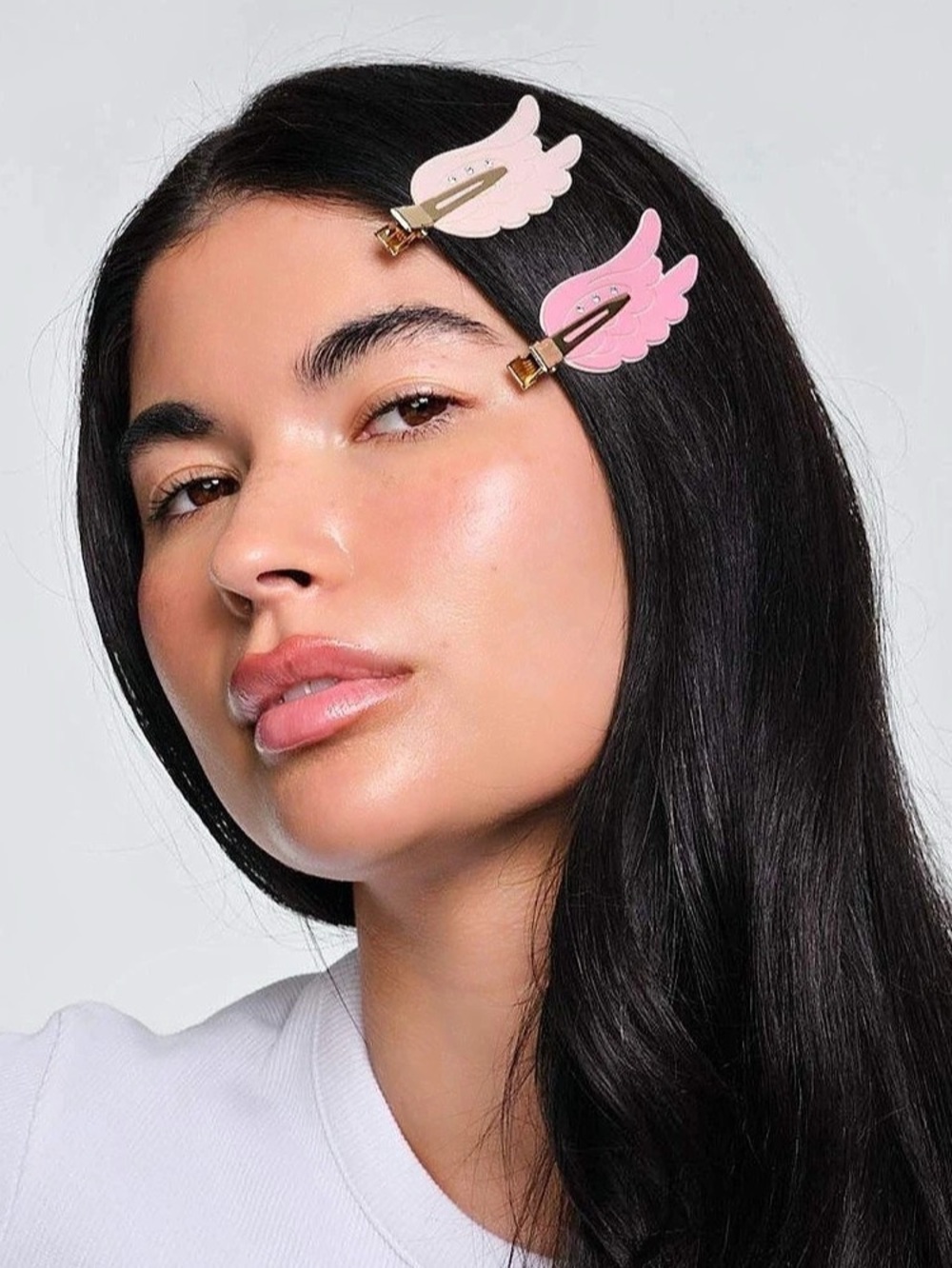 EMI JAY Angel Wing Popstar Jeweled Clips in Ombré Gradient Pink Aura (Set of 4)